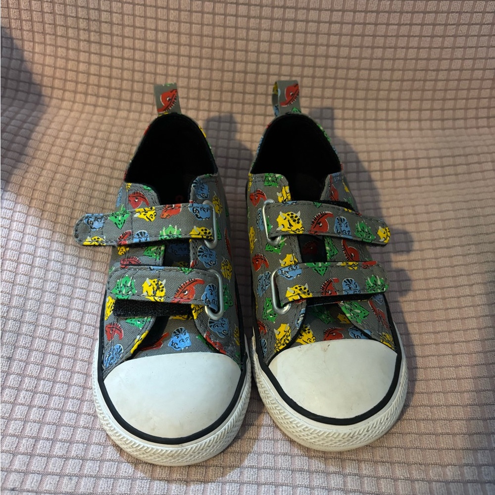 Converse Kids Multicolor Dinosaur Print Velcro Sneakers